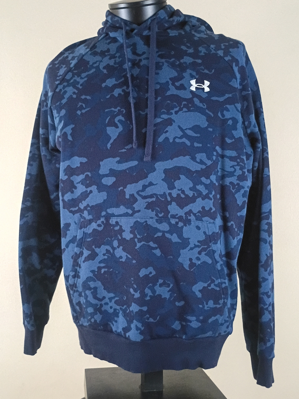 Under Armour Rival Fleece Camo Hoodie Men’s Large Blue Camouflage Sweatshirt - Picture 2 of 5